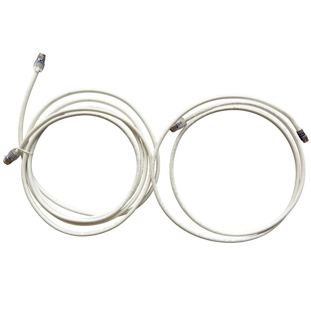 PCT Triton RG6 Coaxial Cable White Lot 18AWG CATV Satellite F-Type Connectors